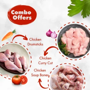 chicken curry cut + chicken soup bone + chicken drum stick