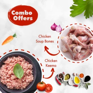chicken keema + chicken soup bone