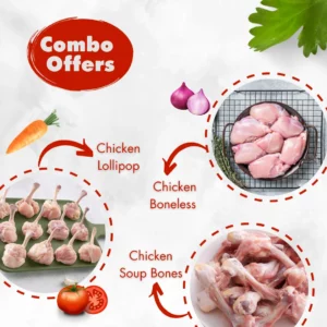 chicken lollipop+ chicken soup bone+ chicken boneless