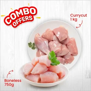 curry-cut chicken, boneless chicken, combo
